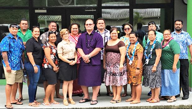 AS-EPA director Lefega Fa’amao Asalele Jr. with participants of the 2019 Dry Litter Exchange Workshop