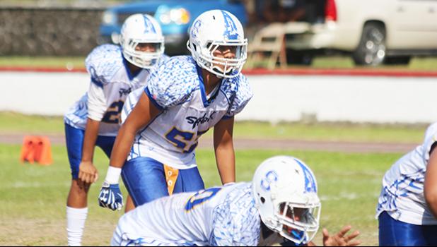 The leader of the Sharks defensive unit, the ‘Hammer-Head Shark’ Daniel McMoore, led Samoana’s defense in a complete shutdown of the Wildcats during last week's matchup. The only two points of the game were given up by their offense during the final quarter of play.  [photo: TG]