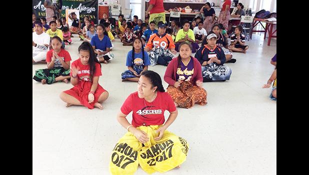 student participants at one of the educational centers for the ASDOE’s “A’oga Samoa I Alalafaga (ASIA)” summer program