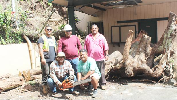 ASPA crew with huge tree stump