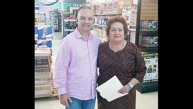 Congresswoman Aumua Amata with Joseph Toloa'i Ho Ching II.