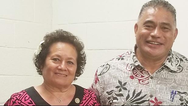 Congresswoman Aumua Amata and Health Director Motusa Nua