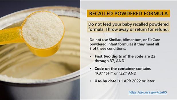 Baby formula recall announcement