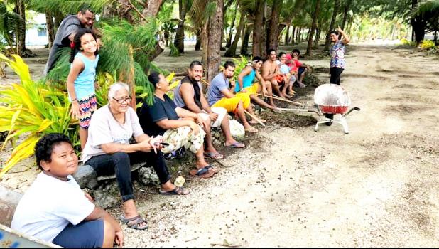 Manu'a clean up crew takes a break
