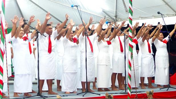 Members of Fagatogo Methodist Youth choir