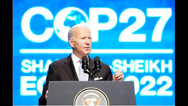 Biden speaking at COP27