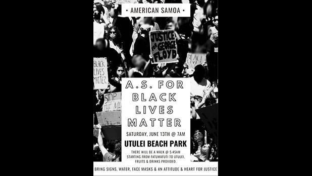 American Samoa for Black Lives Matter poster for Saturday walk