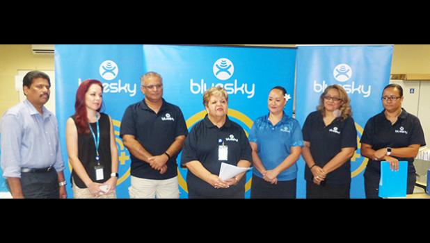 Bluesky personnel gathered for a group photo