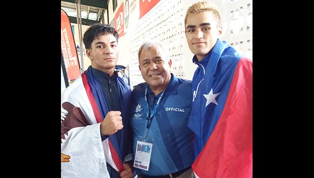 (ASBF), Paepaetele Mapu Jamias (center) with Jolando Taala (left ) Ato Leau Plodzicki Faoagali (right)