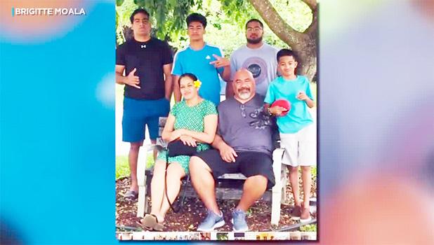 Brigitte Moala and her 85-year-old father, Noaese Taeatafa with family