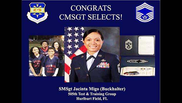 Photos of U.S. Air Force Senior Master Sergeant Jacinta Migo Buckhalter and family members