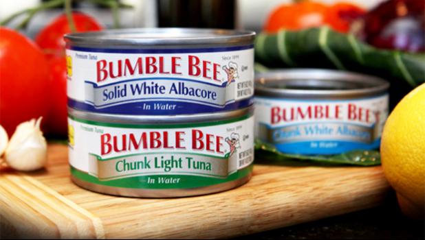 Cans of Bumble Bee tuna
