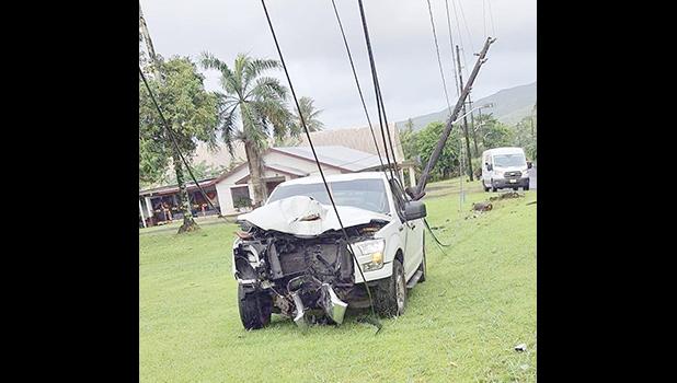 car that ran into powerpole