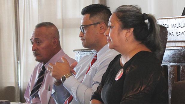 [l-r] Deputy Police Commissioner Falanaipupu Ta’ase Sagapolutele, Attorney General Talauega Eleasalo Ale; and head of the LBJ hospital pharmacy, Evelyn Fa’aiuaso
