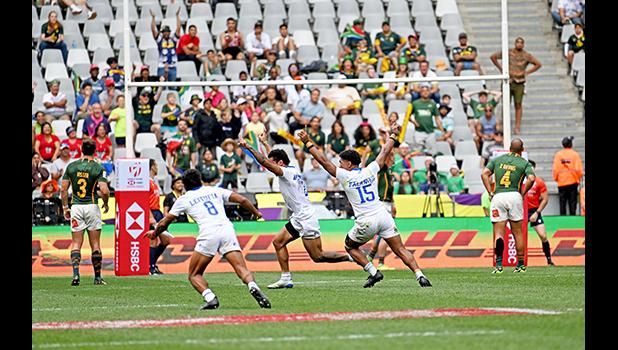 Faafoi Falaniko #15 makes an historic drop kick