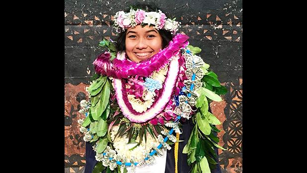 Cher Pelesia Nomura lea na mauaina le tulaga togisilia fa'atasi ma Esme Peck i le vasega fa'aiuaso a le Pacific Horizons School i lenei tausaga i le fa’auuga sa faia i le aso To’anai ua te’a. [ata: foa'i]