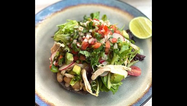 California-style chicken tostada