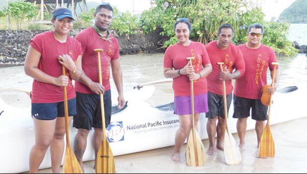 Alo O Samoa club took first place at the first Harbor Classic V6 outrigger race in American Samoa at the Sadie’s By the Sea Beach last Friday. Alo O Samoa only had 5 paddlers but was able to take the win with great teamwork effort, according to their captain, who steered their boat.  [Photo: Ese Malala]