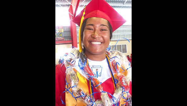 Fagaitua High School class of 2018 Co Salutatorian, Sauiluma Afusia [photo: Leua Aiono Frost]