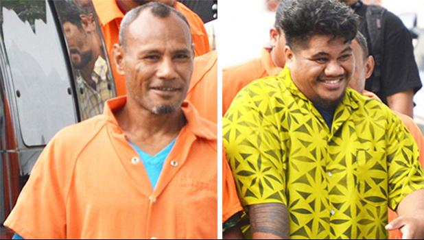 Galu Nofoa (left) is facing drug charges in connection with an incident involving two high school students, one of whom is his nephew. DOE elementary school teacher Iosefa Alo (right) is being charged with unlawful distribution of a controlled substance (ice) after two students from Tafuna HS were caught with a glass pipe earlier this month. [photo: AF]