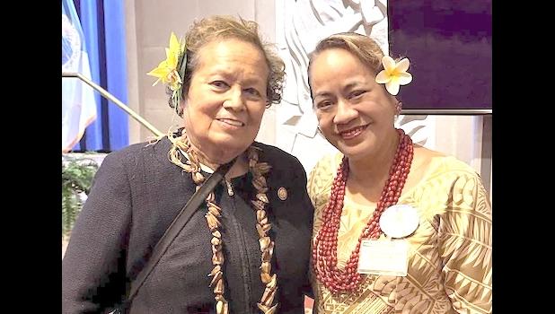 Congresswoman Amata and Dr. Celestine Faumuina-Nix pictured at IGIA 2025. Amara and Dr. Celestine Faumuina-Nix