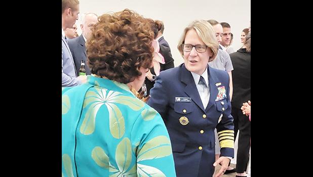 Congresswoman Uifa’atali Amata and ADM Linda Fagan, Commandant of the US Coast Guard,