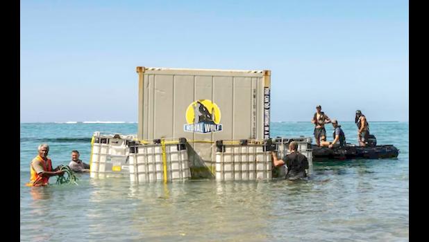 Three containers salvaged by Ark Marine and NZ Navy (19 & 21 October) Photo: Supplied CONTAINERS BEING SALVAGED