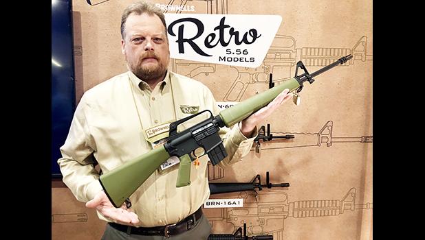 At the 2018 SHOT Show in Las Vegas, Roy Hill, Brownell’s Public Relations specialist understood when I told him his company’s newly announced “Retro” models would bring tears to the eyes of American Samoa’s Vietnam Era veterans.  [Photo: Barry Markowitz]