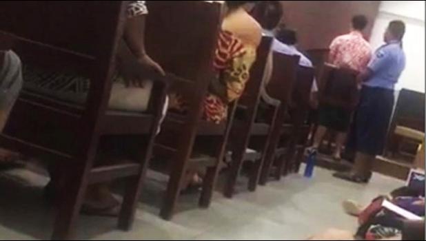 A screenshot of the live video recording on social media when the Court was in session. 