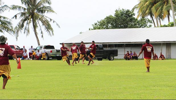 Leai se fa’atamala o le ‘au a Fagaitua ina ua talitua’a e taofiofi ‘ai a Poloa i le latou ta’aloga  i le aso To’ana’i ua mavae. Manumalo Fagaitua 100 (14 pe) Poloa 95 ‘ai (19pe)  (Ata:THA)