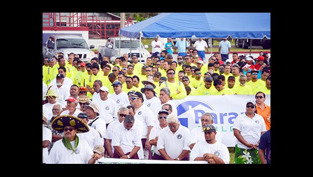 A look at the crowd of both public and private workers during Friday’s ASG Workforce Day ceremony at Veterans Memorial Stadium in Tafuna.  [photo: AF]