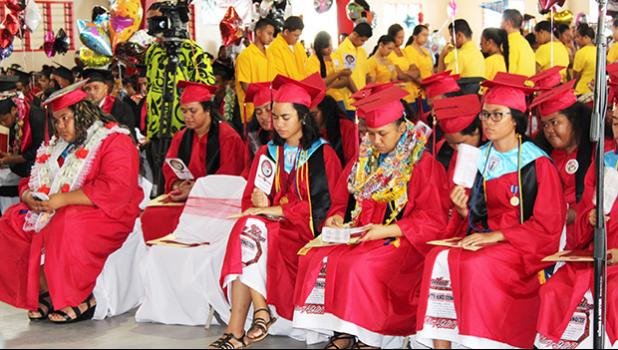 Yesterday morning, when Faga’itua High School held its commencement ceremony, a seat was made available for a missing graduate - Taupule Talosaga - who passed away two weeks before graduation. Taupule’s mother was there on his behalf to receive his diploma.  [photo:EM]