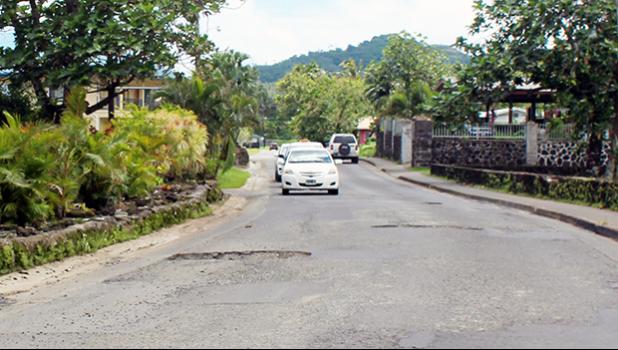 Potholes on the Fagaima road
