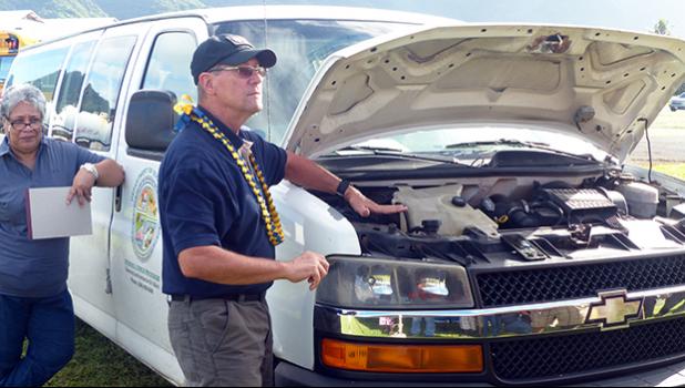 US based engineer and instructor, Dennis Fisher,as he explained what needed to be done every day to SLP vehicles before drivers head out for their deliveries. 