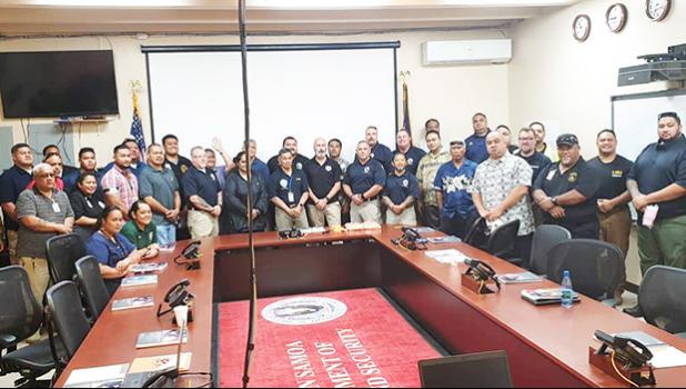 Pictured are DHS director Semo Ve’ave’a (front row, center) and some of the participants of the three-day training course