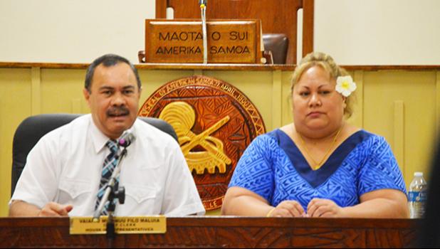 Department of Human and Social Services (DHSS) director, Muavaefa’atasi John Suisala and Lagi Tuala, head of the Food Stamp Division