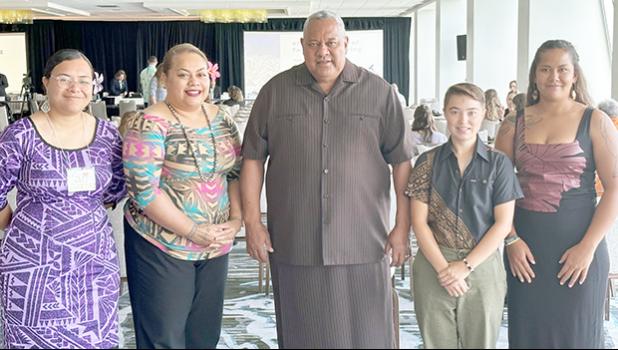 Gov. Lemanu P.S. Mauga with DMWR staff