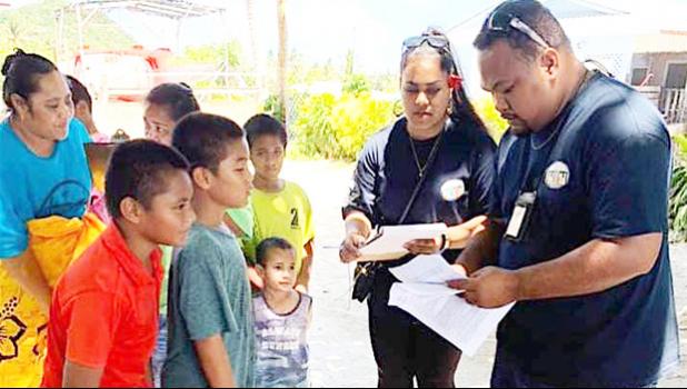 DOH crew distributing filariasis pills on Aunu'u
