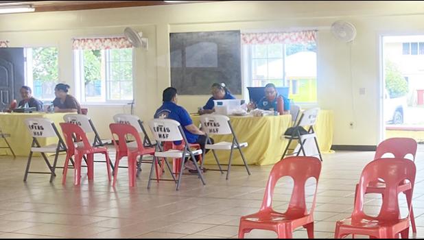 A mass vax medical team at the Matu’u CCCAS Hall
