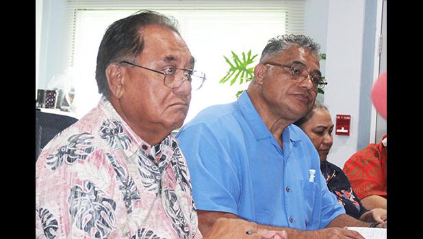 LBJ Medical Center Chief Executive Officer, Faumuina John Faumuina (left) and Health director Motusa Tuileama Nua (right) 