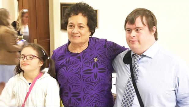 Congresswoman Amata with representatives of the National Down’s Syndrome Society visiting Congress this week.  [photo: courtesy]