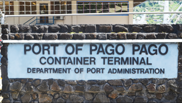 Entrance to the main wharf at Fagatogo