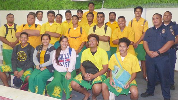 Leone High School students with DPS personnel
