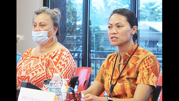Fara Utu (left) and DoH Pharmacist, Dr. Francine Amoa