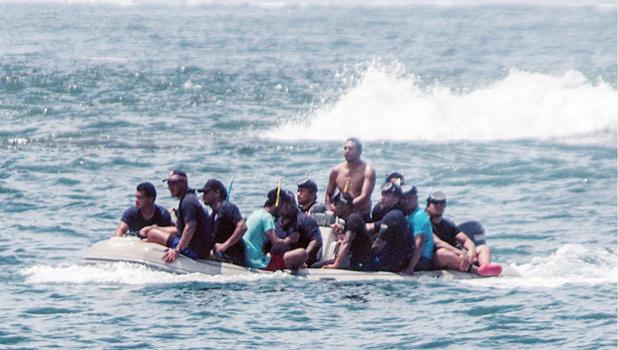 Men from the village have joined Police and F.E.S.A. officials to search for the missing man. 