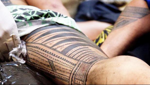 Example of a traditional Samoan tatau. 