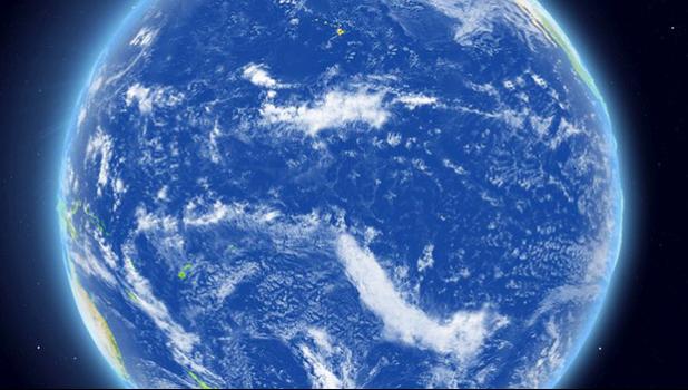 Photo of Pacific Ocean from space