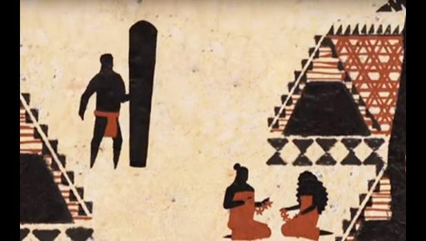  A screenshot from a video explaining early European exploration of the Pacific documented māhū (gender diversity) in Tahiti and Hawaii. 