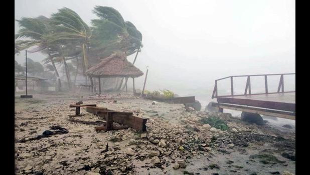 Pictured, debris swept in by the lagoon on Tuvalu's main island, Funafuti.