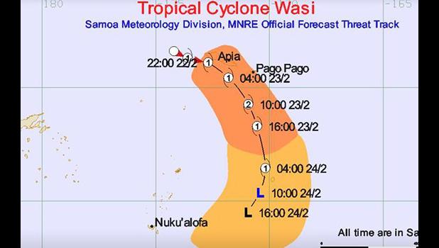 Track of TS Wasi